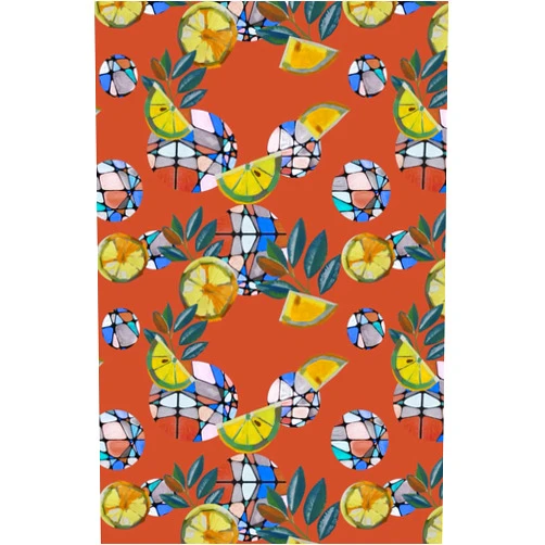 Chisha Paszczyk Hard Cover Unlined 144 page zen Notebook/Journal with Designer Lemon Pattern in Caramel 5.5 x 8.5in 13.97 x 21.59cm