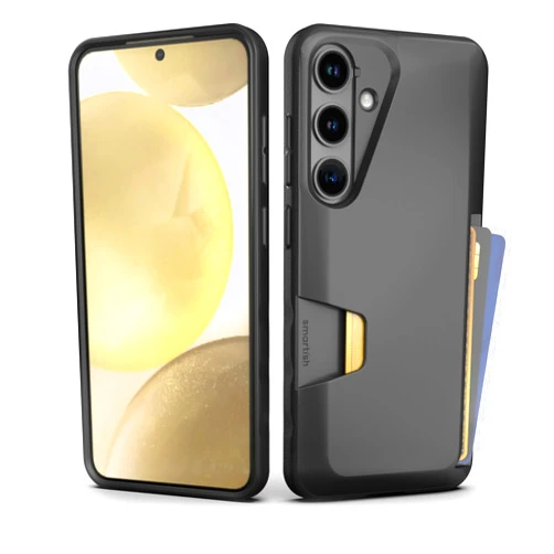 Smartish Galaxy S24 Plus Wallet Case - Wallet Slayer Vol. 1 [Slim + Protective] Credit Card Holder - Drop Tested Hidden Card Slot Cover Compatible with Samsung Galaxy S24+ - Black Tie Affair
