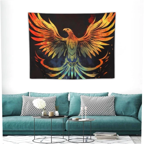 RLDOBOFE Phoenix Tapestry Indoor Outdoor Large Wall Tapestry Wall Hanging Decor Funny Art Tapestries Suitable for Bedroom Living Room Dorm Decoration Ready to Hang 30
