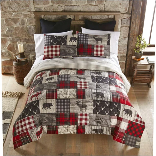 Donna Sharp Queen Comforter Set - 3 Piece Set - Timber - Queen Comforter and Two Standard Pillow Shams - Machine Washable