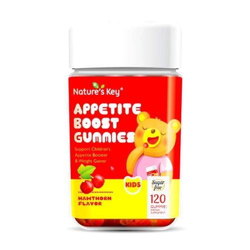 Nature's Key Appetite Booster Gummies - for Kids to Eat More, Support Appetite Stimulant and Weight Gainer -Hawthorn Flavor (120 Count, Pack of 1)