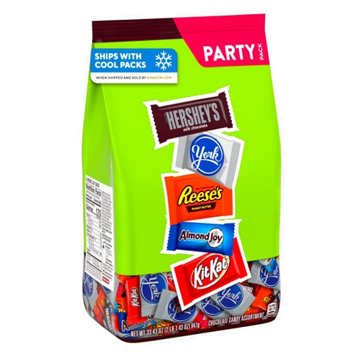 HERSHEY'S Hershey Assorted Chocolate Flavored Snack Size, Candy Party Pack, 33.43 oz