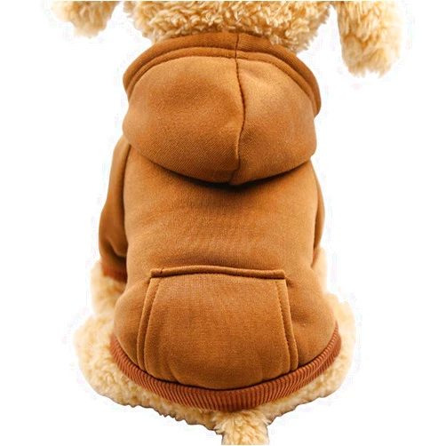 Jecikelon Winter Hoodie Sweatshirts with Pockets Warm Clothes for Small Dogs Chihuahua Coat Clothing Puppy Cat Custume (XX-Small, Coffee)