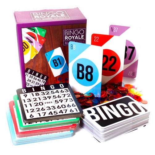 Royal Bingo Supplies Bingo Game Set for Adults, Seniors, and Family - 1000 Chips, 100 Cards, Jumbo Deck of Calling Cards - Calling Card Set