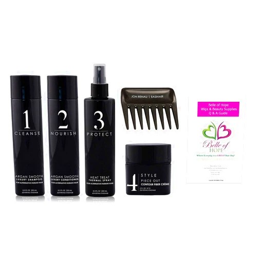 Jon Renau, Belle of Hope Jon Renau Argan Smooth Shampoo, Conditioner, Thermal Spray, Piece Out, Wide Tooth Comb and 19 Page Belle of Hope Guide