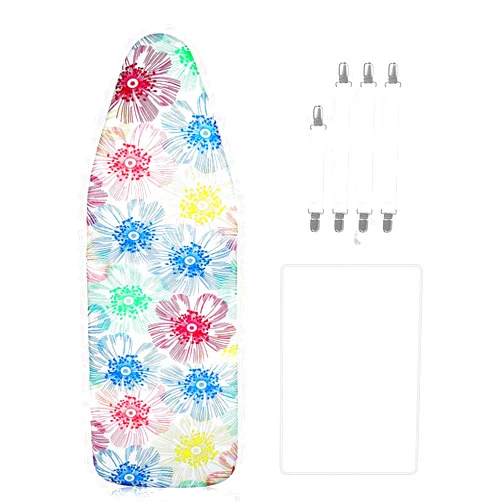Newthinking Ironing Board Cover 18 x 49 inch, Elastic Edge Scorch Resistant Ironing Board Cover and Pad, Include 4 Fasteners and Protective Scorch Mesh Cloth