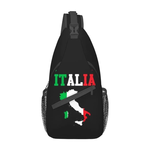 ASYG Italy Flag Sling Bag Crossbody Backpack Italian Travel Hiking Daypack Shoulder Chest Bag for Women Men