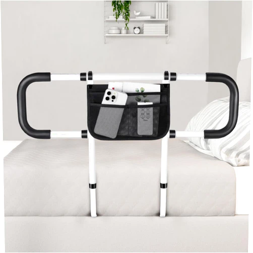 Sunisife Bed Rails for Elderly Adults Safety - Extended Bed Assist Rail for Seniors - Adjustable Bed Side Rails Handle Support Bar Bed Guard Rail with Storage Bag & Fixing Strap, Fit King Queen Full Twin Bed