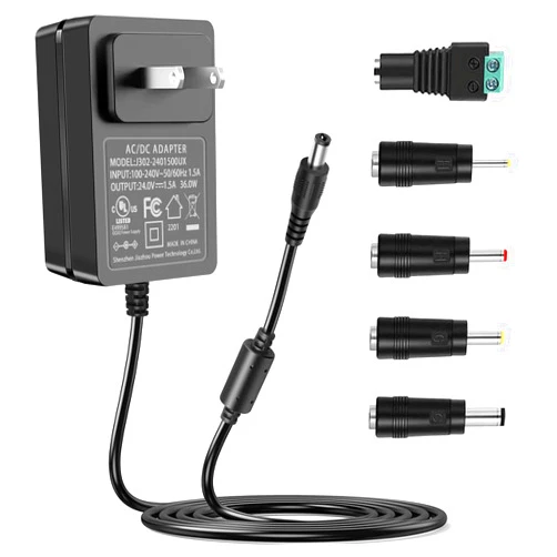 69 Gonine Gonine 24V 1.5A 1A Power Supply Cord UL Certificate, 24Vdc AC to DC Power Adapter, for 24 Volts 1500ma 1000ma 500ma LED Floor Lamp LED Strips Light, Essential Oil Diffuser, Massage Gun.