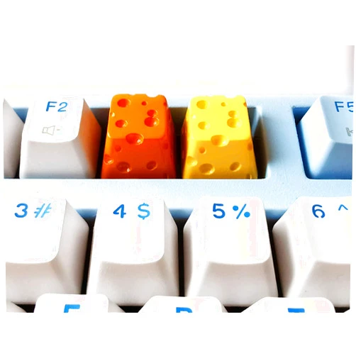 MECHKYP Handmade Cool Cheese Resin Artisan Keycaps R4/Esc Backlit Keycap Switch OEM Profile for Cherry MX RGB Gaming Mechanical Keyboard DIY Replace (Orange)