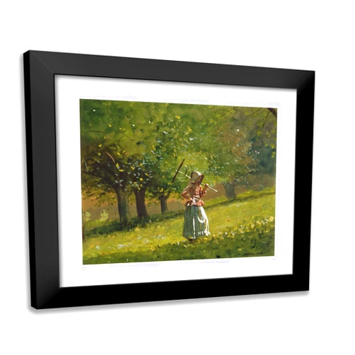 ArtDirect Winslow, Homer 23x20 Black Modern Framed Art Print Titled: Girl With Hay Rake