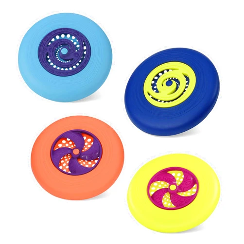 B. toys- Flying Disc Set – 4 Colorful Frisbees – Outdoor Sports & Games for Kids – Frisbee Set for Backyard, Park, Beach – Disc-Oh -4 Years +