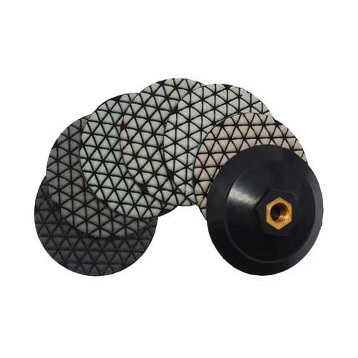 NOLLAM Polishing Pad 6Pcs Super 4Inchs Dry Diamond Polishing Pads 100mm Flexible Sanding Discs Marble Granite Stone Grinding Wheels Polish Pad Kit (Color : Combon D, Size : Black_6 PCS_4 INCHES)