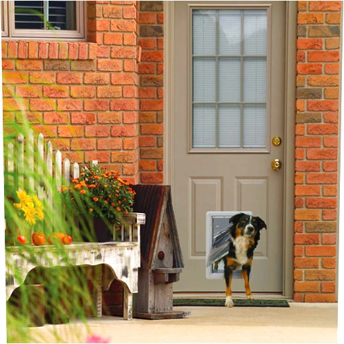 Ideal Pet Products Designer Series Ruff-Weather Pet Door with Telescoping Frame, Medium 7.25