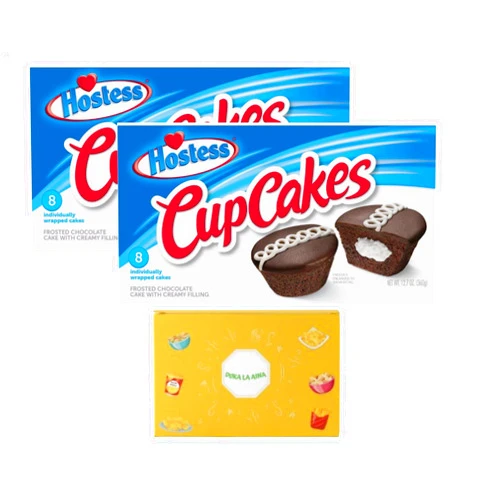 generic Hostess Chocolate Cupcakes Delicious chocolate cake with chocolate icing and a creamy center - 12.7 oz. Box 2 Total Boxes Bundled By Duka La Aina (16 Total Cupcakes)