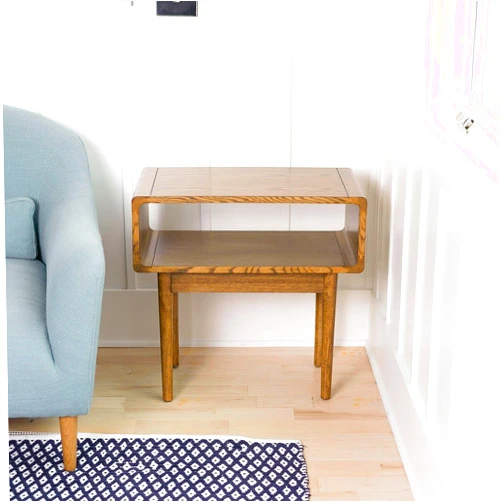 Posh Pollen Dora Mid-Century Modern Side Table, Walnut