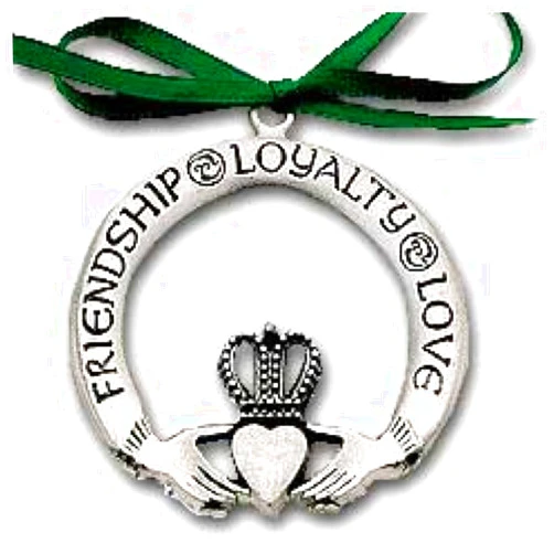 Cathedral Art Pewter Claddagh Ornament Irish - Love Friendship & Loyalty Inspirational Message for Christmas