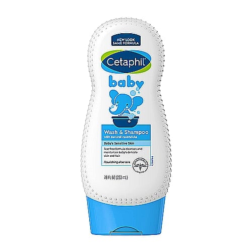 Cetaphil Baby Shampoo and Body Wash with Organic Calendula, Tear Free, Made with Vitamin E and Mineral Based Sunscreen SPF 20, Hypoallergenic, Ideal for Everyday Use, Soap Free, 7.8oz