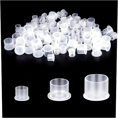 UPTATSUPPLY 300pcs Ink Caps with Base Tattoo Ink Cups White