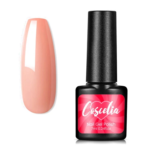 COSCELIA Gel Nail Polish Nude Pink Color Soak Off U V LED Gel Polish Spring Summer Long Lasting Nail Art Design DIY at Home Salon Gifts for Women Mother's Day Gift 7ML