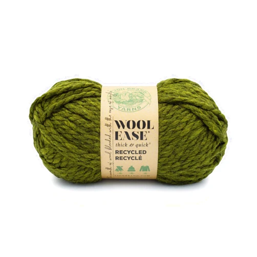 Lion Brand Yarn Wool-Ease T&Q Recycled, Bulky Yarn for Crochet, Olive, 1 Pack
