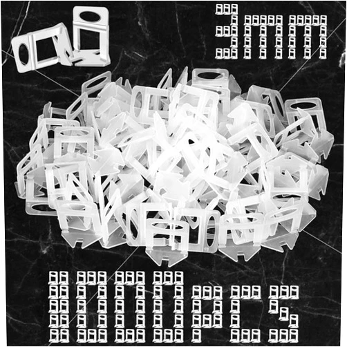 Dojobkinb Tile Leveling System Clips 1/8 Inch (3mm) 1000Pcs Tile Spacers Leveling Clips Tile Leveler Tools for Professional Floor Wall Ceramic Tile Stone Installation