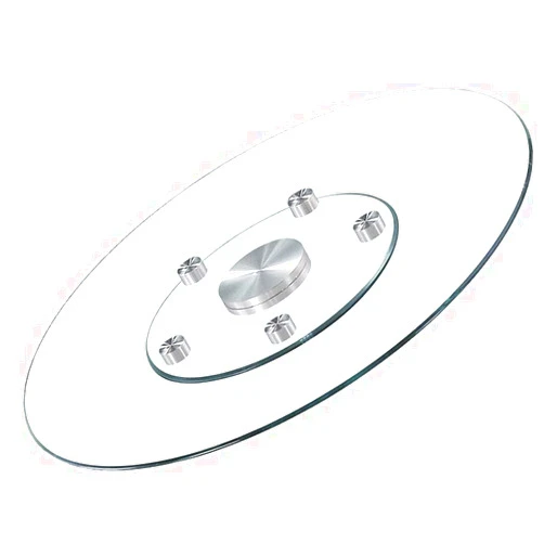 CINGK Lazy Susan Serving Turntable, Tempered Glass Serving Plate Dining Table Rotating Tray Round Service Tray, for Kitchen Dining Table,Transparent (Size : 80cm/31.5in)