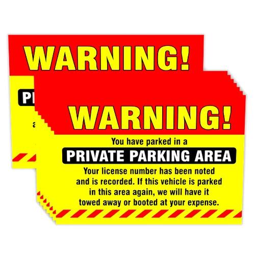PARTH iMPEX Private Parking Stickers (Pack of 50) Reserved No Permit Area Violation Warning Notice Vehicle is Illegally Parked - Large Size 6