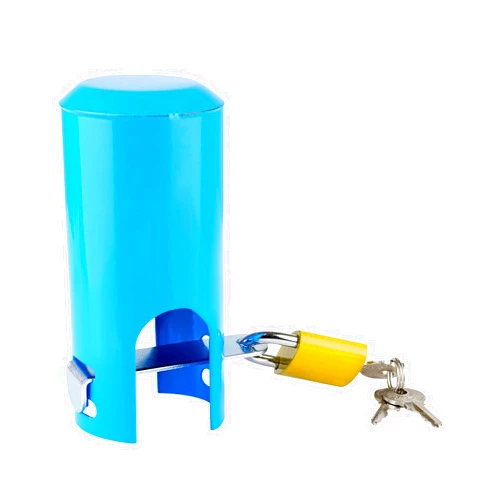 Echaprey Water Faucet Lock Outdoor/Kitchen/Garden Hose Tap Faucet Lock Anti-Theft Child-Proof Metal Faucet Protection Cover Style A (Blue)