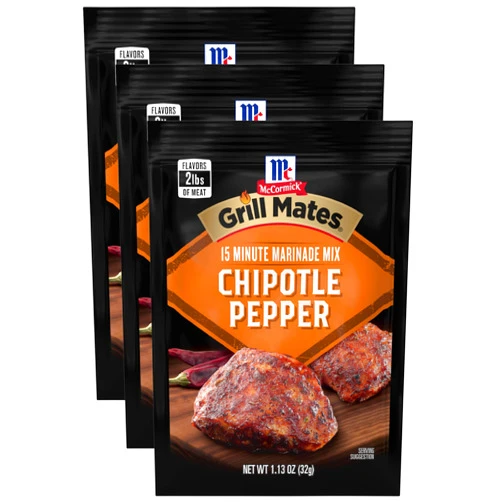 McCormick Grill Mates Chipotle Pepper Marinade Mix, 1.13 oz (Pack of 3)