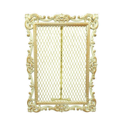 GIFTY GIFTY Baroque Metallic Jewelry Tower/Earring Organizer | For Home Decor, and Earrings (Ivory w/Gold Accents / 6.7”x8.6”x0.6”) Gift Box