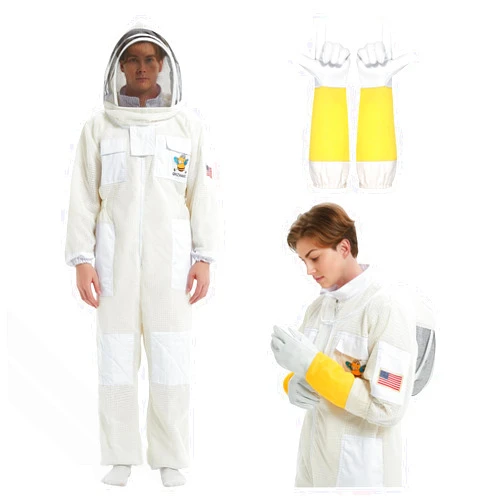 QHZHANG bee suits for men& Women sting proof, Apiarist Ultra Ventilated bee protective gear,3Layer Beekeepers Suit with Glove &Veil Hood &beekeeping supplies (M)