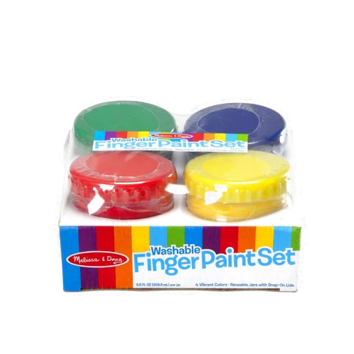 Melissa & Doug Finger Paint Set (4 pcs) - Red, Yellow, Blue, Green