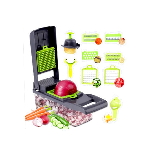 Generic vegetable chopper 14 In 1 Multifunction Kitchen Vegetable Cutter, Slicer Dicer, Vegetable Chopper With 8 Blades With Container.