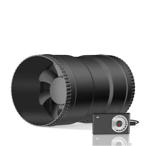 Hon&Guan 4 Inch Inline Booster Duct Fan with Speed Controller - 130 CFM Airflow with 6W Ultra-Low Power and Low Noise