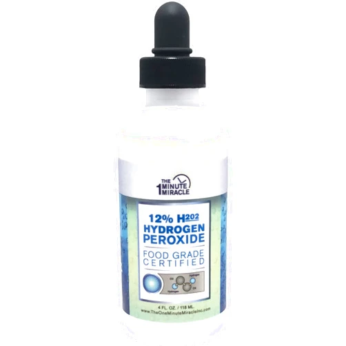 The One Minute Miracle 12% Hydrogen Peroxide Food Grade - 4,8, 12 and 16 Ounces (4 oz)