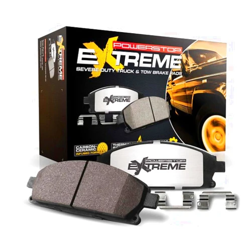 PowerStop Front Brake Pads for Cadillac DeVille 2000-05 |DTS 2006-11 |Chevrolet Avalanche 2500 2002-06 - Z36 Truck & Tow Carbon-Fiber Ceramic Brake Pads with Installation Hardware, Z36-784
