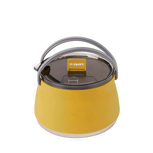 YWHWLX 1Liter Collapsible Camping Kettle Portable Travel Kettle Folding Silicone Coffee Pot Tea Pot for Outdoor Hiking Travel Fishing Backpacking Road Trips