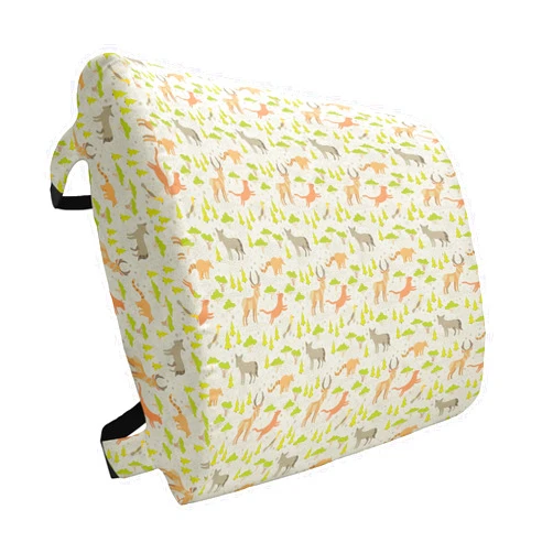 Ambesonne Northwoods Lumbar Back Support Pillow, North American Forest Animals Pattern for Wolf Antelope Cougar and Bird, High Density Foam for Office Chairs Car Seats, 14