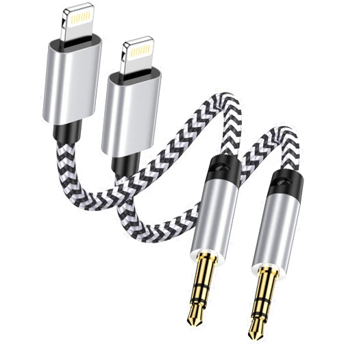 Ocbuo 2Pack iPhone AUX Cord for iPhone 14 Pro Max/Plus, 13/12/11/XR/X/8/7, [Apple MFi Certified] Lightning to 1/8 Inch Audio Cable,3.3ft, Headphone Jack Adapter Male Aux Stereo Audio Cable for Lightening