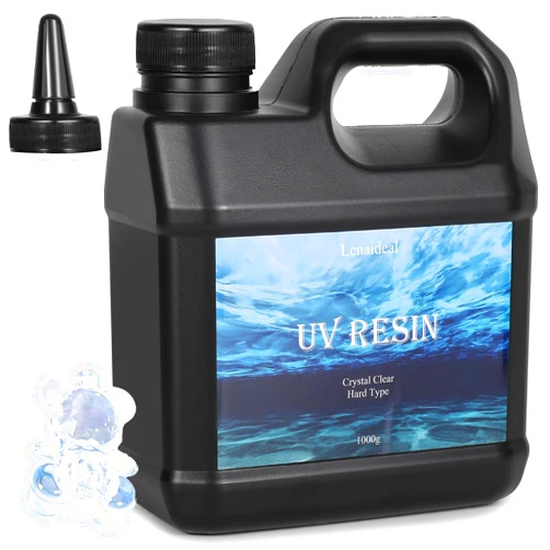Lenaidéal Lenaideal1000g UV Resin-Upgrade Ultraviolet Epoxy Resin Crystal Clear,High Gloss Hard Type with Fast Curing and Low Odor for Jewelry Making and Coating