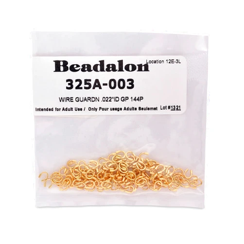 Beadalon Wire Guardians/Thread Protectors 0.022 Gold Color (144)