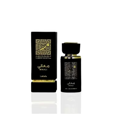 Lattafa Perfumes Maali Unisex EDP (Eau De Parfum) - 30ML (3.4 oz) I Fresh citrus notes precede the balmy floral harmony I Sweet fruity raspberry nuance I Base is composed of cashmere wood, amber and musk I By Lattafa Perfumes