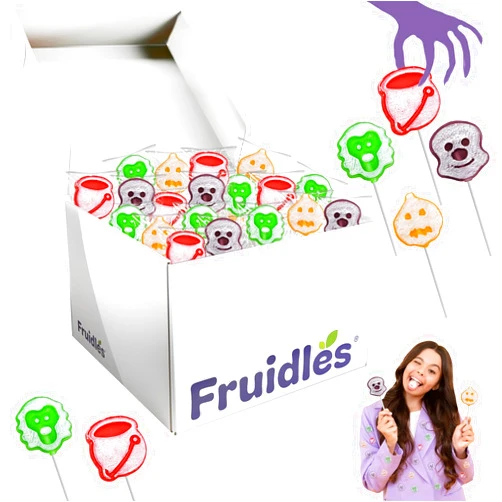 Fruidles Halloween Ghost Tattoo Lollipop Suckers Candy, Great for Goody Party Bag Fillers, Individually Wrapped (10 Pounds)