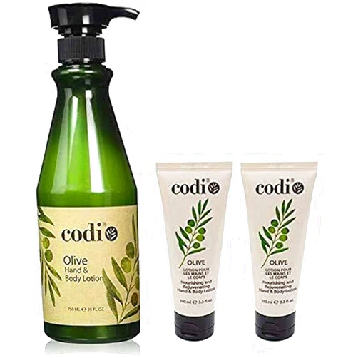 Generic CodiNCodi Olive Lotion - Body and Hand Lotion with Pump for Women and Men - Body Lotion with Wonderful Olive Scent - Less Greasy, Quick Absorbent - 1 750ml Bottle and 2 100ml Tubes