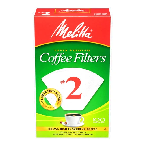 Melitta 2 Cone Coffee Filters, White, 100 Count (Pack of 6) 600 Total Filters Count - Packaging May Vary
