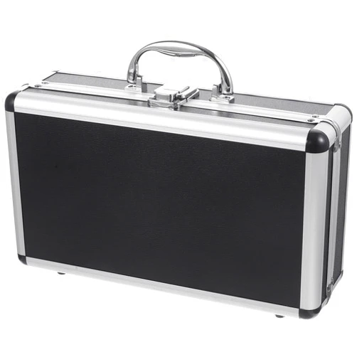 ERINGOGO Aluminum Attache Case - 12inch Lock Metal Briefcase with Ripple Foam, Hard Aluminum Carrying Case for Men, Universal Portable Tool Case for Laptop/Luggage/Instrument Black