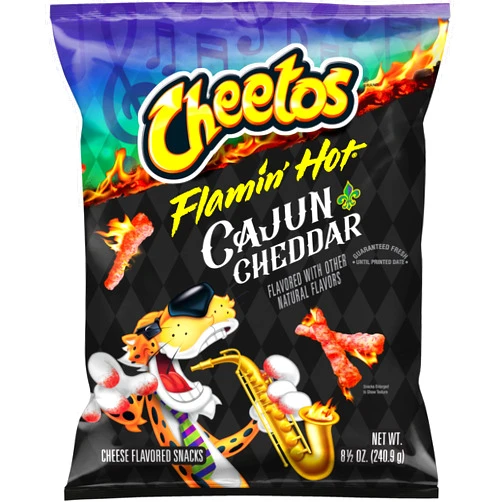 Cheetos Crunchy Flamin' Hot Cajun Cheddar, Cheese Flavored Snacks, 8.5 Oz