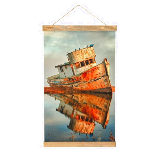 LULUD Point Reyes Mational Seashore Scroll Poster Wall Fabric Decor Hanging Paintings Wood Frame Hanger Magnetic Kit Holder Print Picture for Living Room Bedroom Decoration