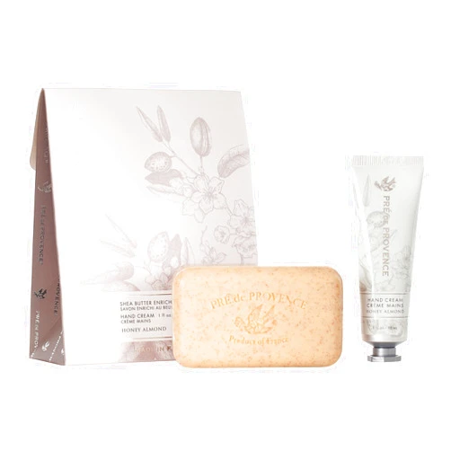 Pre de Provence Gift Set Collection 150 Gram Soap Bar & 1 fl oz Hand Cream, Honey Almond